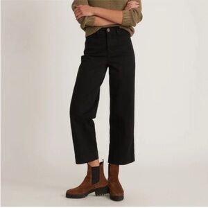 Marine Layer Womens Bridget Slim Wide Leg Crop Pants Size 8P black